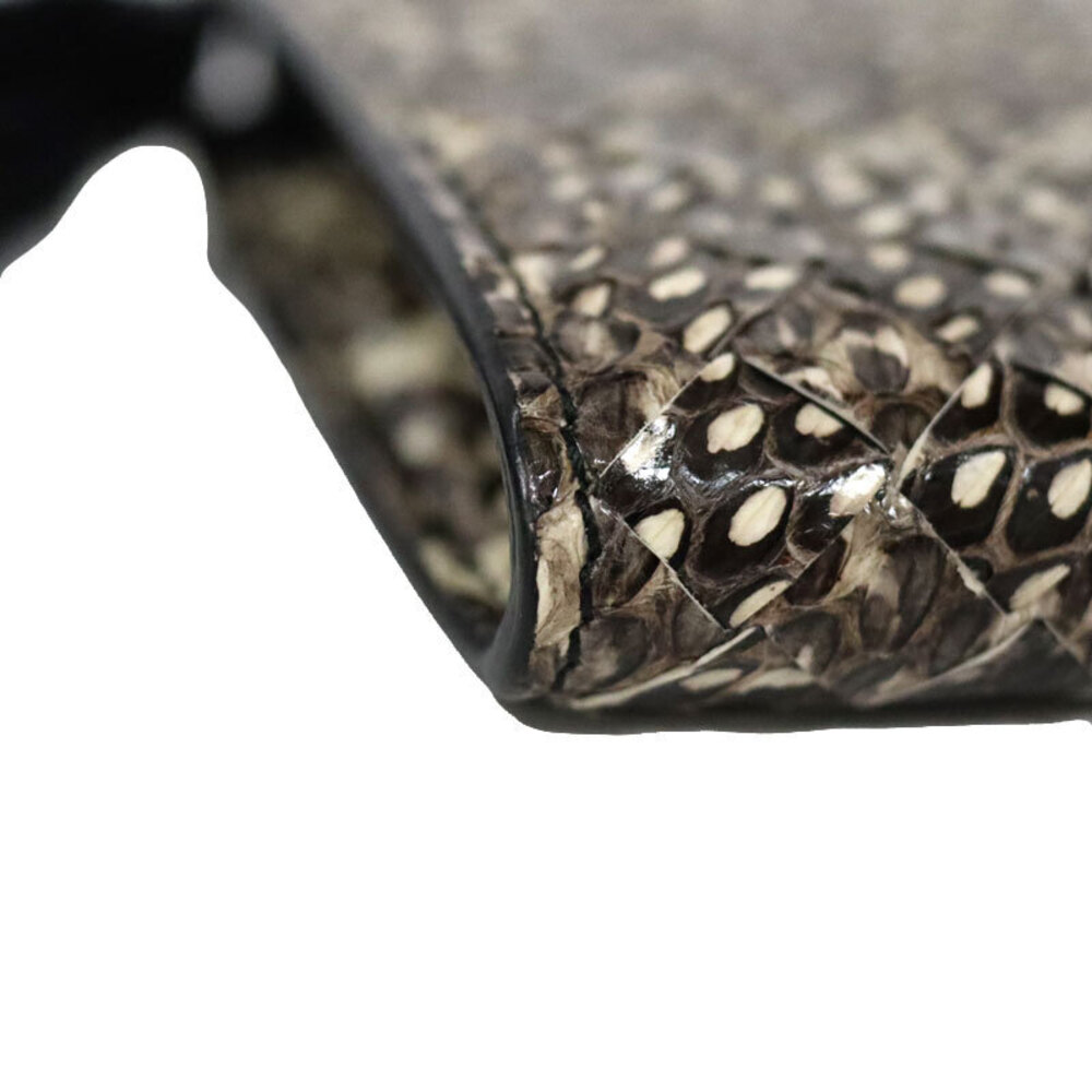 BOTTEGA VENETA Zip Long Wallet Python Leather Bla… - image 7